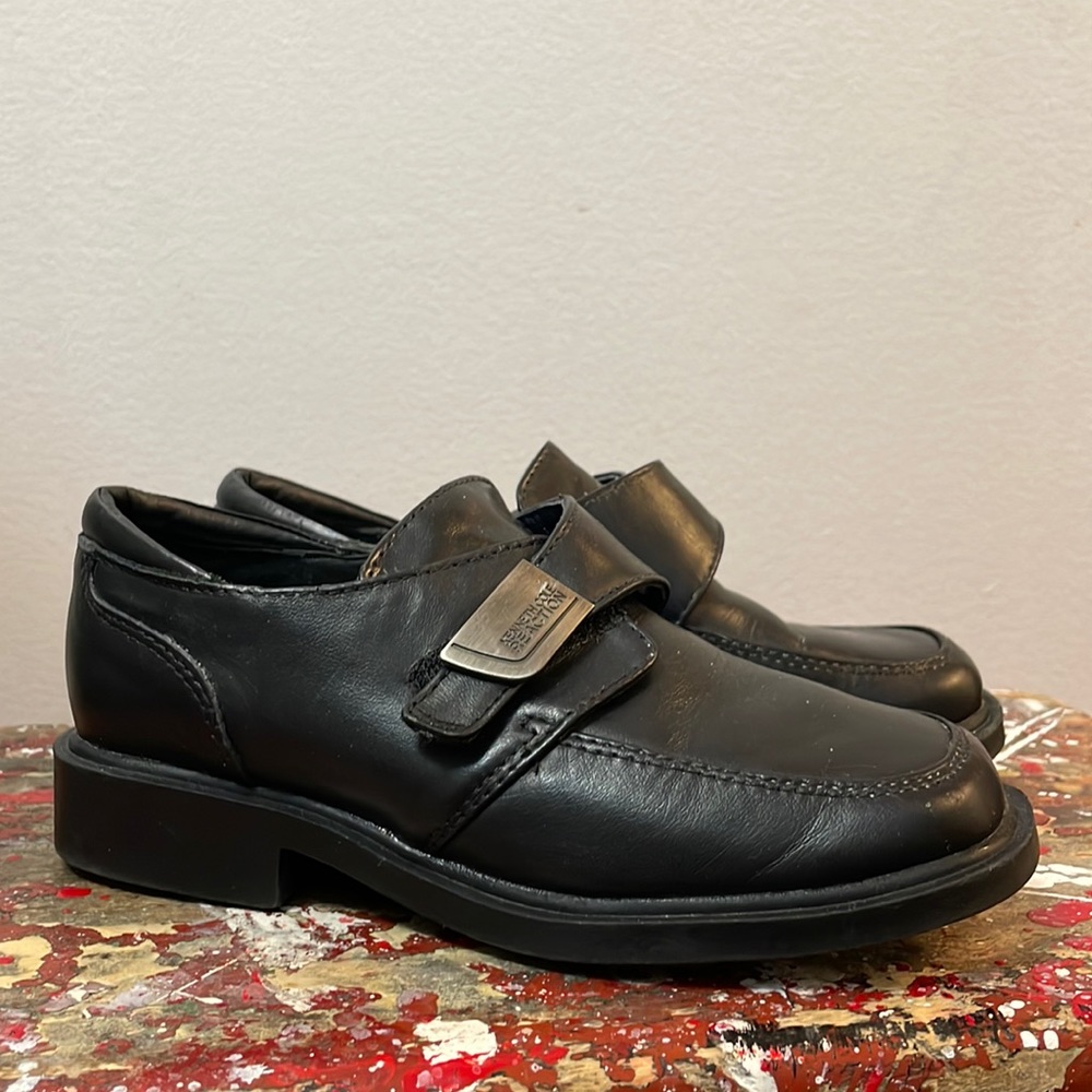 2/$18 Kenneth Cole Black Leather Fast Cash 2 Toddler Dress Shoe Size 12